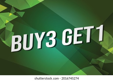Kaufen Sie 3 erhalten 1 Wort Concept Vektorgrafik mit Linien 3D-Stil für Social Media Landing Page, Vorlage, i, Web, Mobile App, Poster, Banner, Flyer, Hintergrund, Geschenkkarte, Coupon, Etikett, Tapete