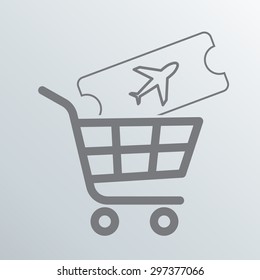  buy the airline tickets  flat vector icon