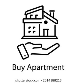 Buy apartment icon in linear style 