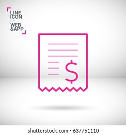 buy bill line vector icon 