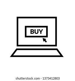 Buy- black linear Buy vector illustration symbol icon
