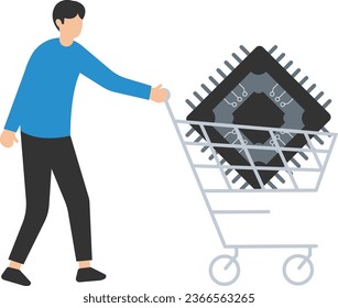 Buy blue chip stock with high expected return, Best earning or high profit company, investment opportunity in growth business, Buying blue chip in shopping cart

