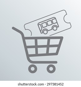 buy the bus tickets flat vector icon