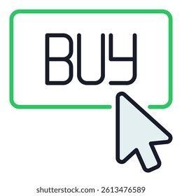 Buy Button - Crypto Trading vector concept colored icon or sign
