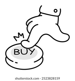 Buy button icon in drawing style 

