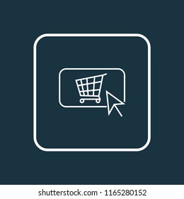 Buy button icon line symbol. Premium quality isolated online shopping element in trendy style.