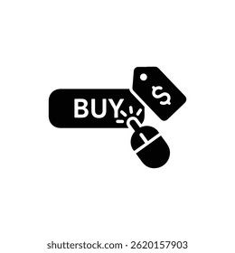 Comprar Botón con Hacer clic de ratón y Precio Tag Outline