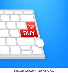 Buy button on keaboard icon. Shopping Cart icon. Vector stock illustration.