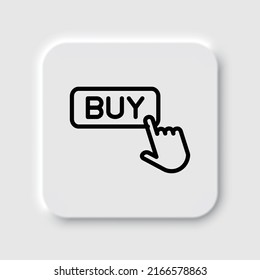 Buy button simple icon vector. Flat design. Neumorphism design.ai