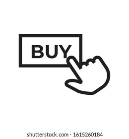 Buy Button Thin Line Icon Vector For Store and Advertising