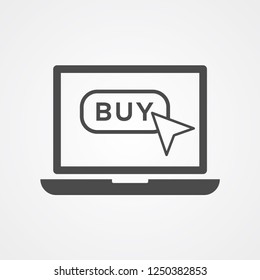 Buy button vector icon sign symbol