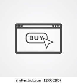 Buy button vector icon sign symbol