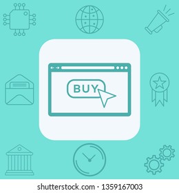 Buy button vector icon sign symbol