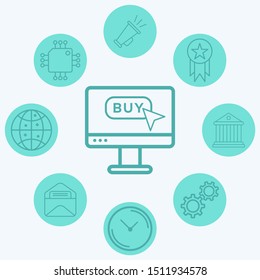 Buy button vector icon sign symbol