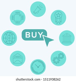 Buy button vector icon sign symbol