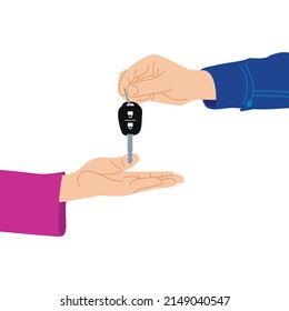 buy a car hand giving a car key
