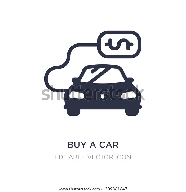 buy a car\
icon on white background. Simple element illustration from Commerce\
concept. buy a car icon symbol\
design.