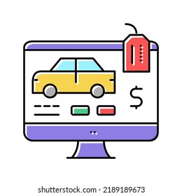 buy car online color icon vector. buy car online sign. isolated symbol illustration