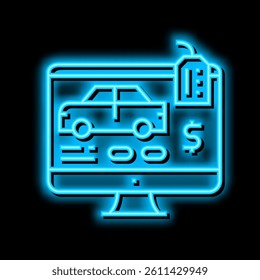 buy car online neon light sign vector. buy car online illustration