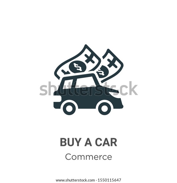 Buy a car vector icon on white\
background. Flat vector buy a car icon symbol sign from modern\
commerce collection for mobile concept and web apps\
design.