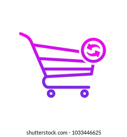 Buy cart refresh shop store icon. Vector illustration
