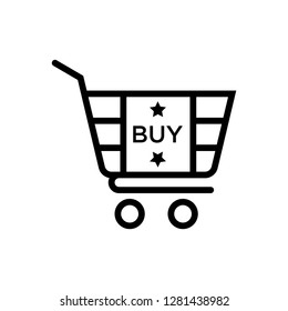 Buy cart vector icon - Black
