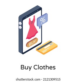 Buy clothes online, editable vector 

