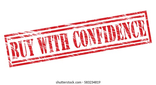buy with confidence red vector stamp on white background