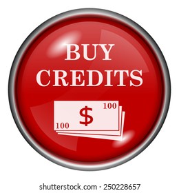 Buy credits icon. Internet button on white background. 