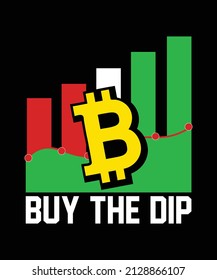 Buy The Dip Blockchain Bitcoin Graph Chart T-shirt, Typography Cryptocurrency Design Template svg