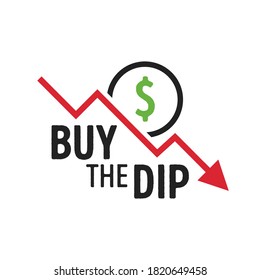 Buy The Dip, Economics, Stock Market, Stock Exchange, Investment, Bear Market, Vector Illustration Background svg