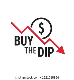 Buy The Dip, Economics, Stock Market, Stock Exchange, Vector Illustration Background svg