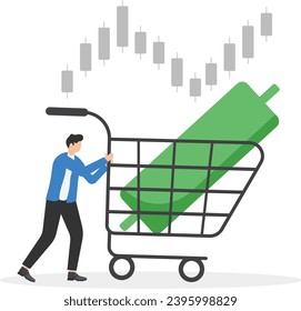 Buy the dip. Successful traders buy when the price is down. Buy the stock when the price is falling. Profitable strategy in a down market. Profit from the market collapse concept. vector illustration
 svg