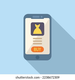 Buy dress online icon flat vector. Web card. Computer gift