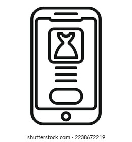 Buy dress online icon outline vector. Web card. Computer gift