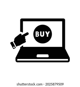 Buy, ecommerce icon. Black vector graphics.