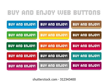 Buy And Enjoy Color Web Buttons