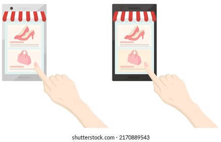 Achetez des articles de mode en ligne. Illustration vectorielle.