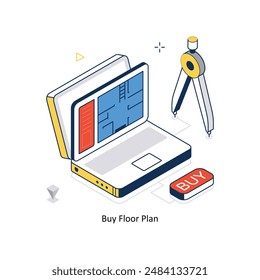 Buy Floor Plan concept vector isometric style stock illustration. EPS file