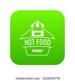 Buy food icon green vector isolated on white background