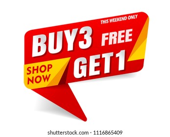 Buy Get Free sale banner red