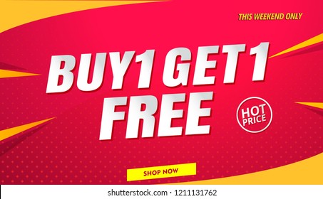 buy get free sale banner template svg