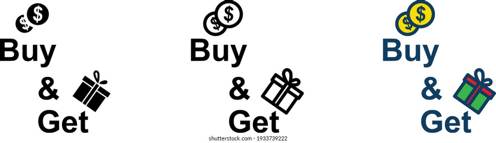 Buy and Get icon , vector illustration