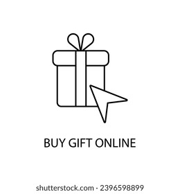 buy gift online concept line icon. Simple element illustration. buy gift online concept outline symbol design.