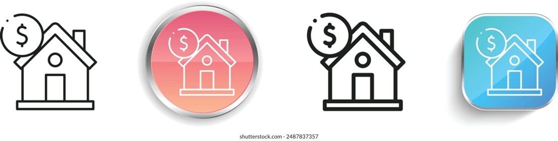 buy home icon. Thin Linear, Regular and Button Style Design Isolated On White Background