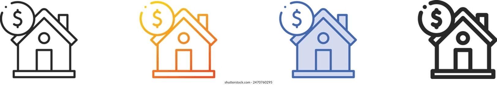 buy home icon.Thin Linear, Gradient, Blue Stroke and bold Style Design Isolated On White Background