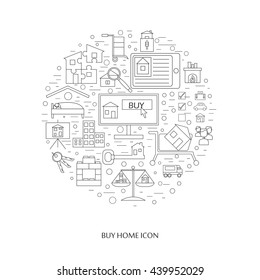 Buy home vector icon set. Renting house vector icon set. Button for websites, the element for brochure, poster, advertising leaflets etc.