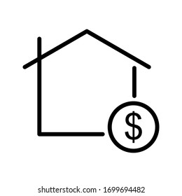 Compra, icono del vector de casa. Ilustración de elemento simple del concepto de interfaz de usuario. Compra, icono del vector de casa.