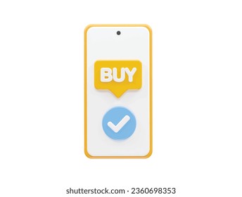 Buy icon 3d rendering illustration element
