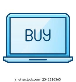 Buy icon, blue gradient vector illustration